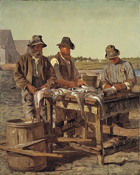 John George Brown Cleaning Fish Spain oil painting art